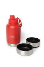 Load image into Gallery viewer, Dog Water Bottle With Bowls - Velvet Red