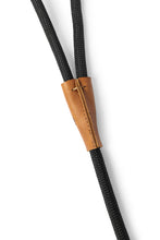 Load image into Gallery viewer, Dog slip leash in 8mm black rope with leather features