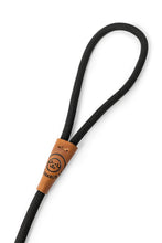 Load image into Gallery viewer, Dog slip leash in 8mm black rope with leather features