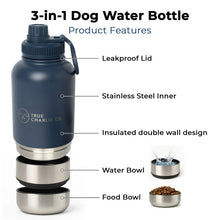 Load image into Gallery viewer, Dog Water Bottle With Bowls - Ocean Blue
