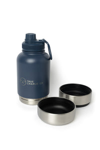 Dog Water Bottle With Bowls - Ocean Blue