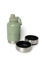 Load image into Gallery viewer, Dog Water Bottle With Bowls - Gumleaf Green
