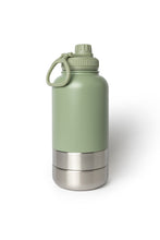 Load image into Gallery viewer, Dog Water Bottle With Bowls - Gumleaf Green
