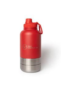 Dog Water Bottle With Bowls - Velvet Red