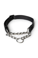 Midnight Black Martingale Collar - Chain