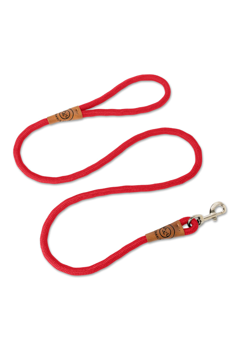 Rope Dog Lead | True Charlie Co. | Velvet Red | Durable 1.5m Rope Leash