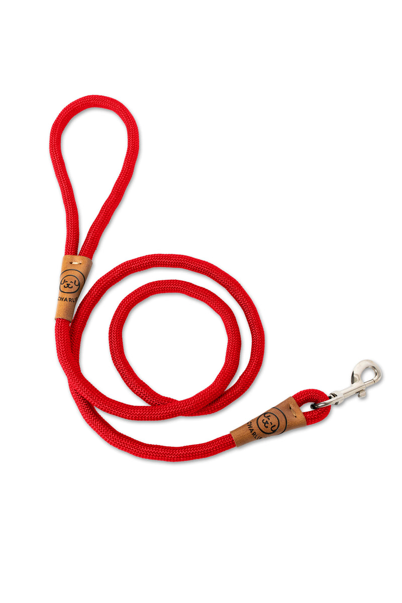 Rope Dog Lead | True Charlie Co. | Velvet Red | Durable 1.5m Rope Leash