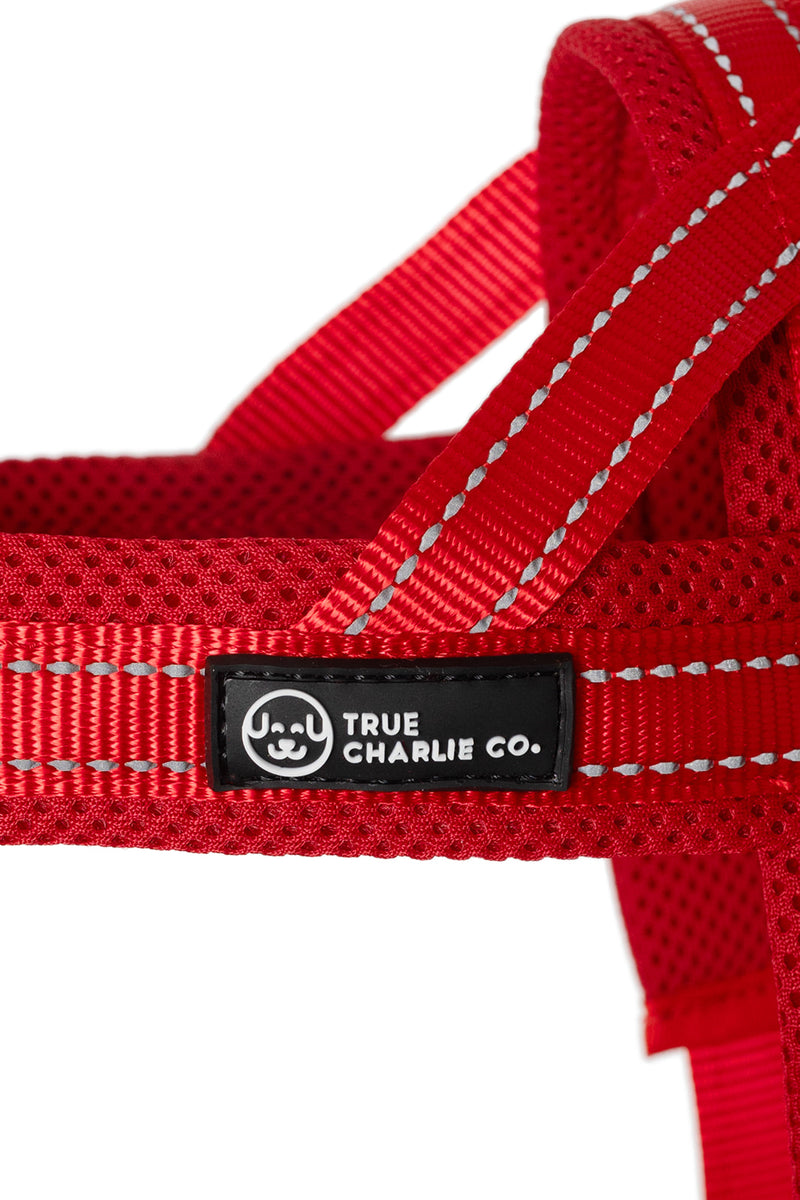 Dog Harness | True Charlie Co. | Red, Adjustable Fit