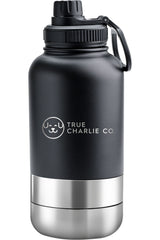 Dog Water Bottle With Bowls - Midnight Black