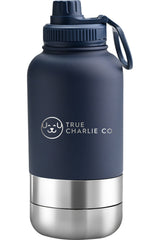 Dog Water Bottle With Bowls - Ocean Blue